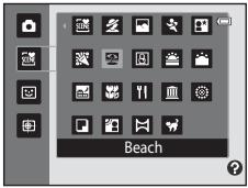 NIKON COOLPIX S3100 - Press  and press , , , or  to choose the desired scene, and then press the OK button. - 1