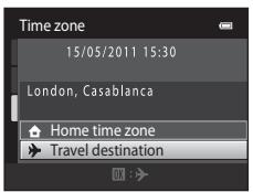 NIKON COOLPIX S3100 - Selecting Travel Destination Time Zone - 2