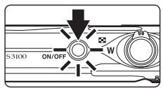NIKON COOLPIX S3100 - Press the power switch to turn on the camera. - 1