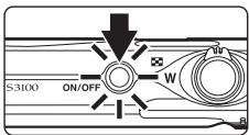NIKON COOLPIX S3100 - Press the power switch to turn on the camera. - 1