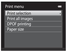 NIKON COOLPIX S3100 - Choose Print selection, Print all images or DPOF printing and press the  button. - 1