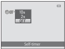 NIKON COOLPIX S3100 - Press the multi selector  or  to choose 10s or 2s and press the  button. - 1