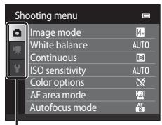 NIKON COOLPIX S3100 - Switching Between Tabs in the Menu Screen - 3