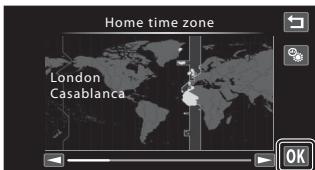 NIKON COOLPIX S80 - Tap or to select your home time zone (150) and tap OK. - 1