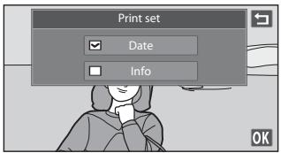 NIKON COOLPIX S80 - Choose whether or not to print shooting date and photo information. - 1