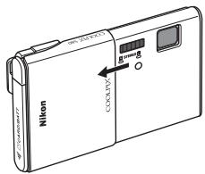 NIKON COOLPIX S80 - Open the slide cover to turn on the camera. - 1
