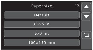NIKON COOLPIX S80 - Tap the desired paper size. - 1