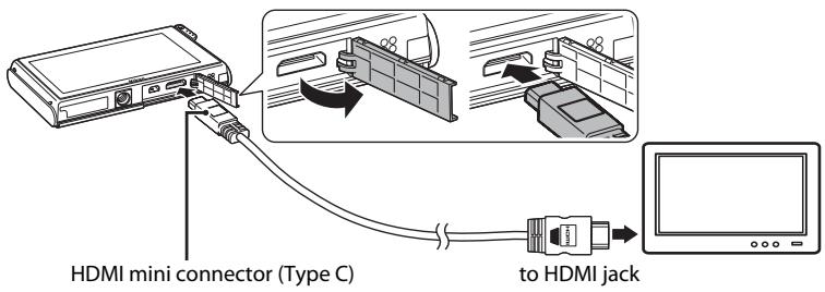 NIKON COOLPIX S80 - When using a commercially available HDMI cable - 1