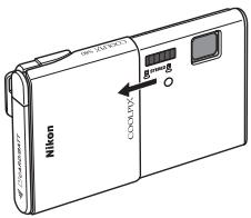 NIKON COOLPIX S80 - Open the slide cover to turn on the camera. - 1