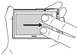 NIKON COOLPIX S80 - Drag your finger across the touch panel and remove it from the touch panel. - 2