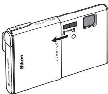 NIKON COOLPIX S80 - Open the slide cover to turn on the camera. - 1