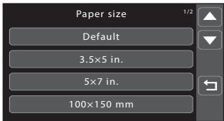 NIKON COOLPIX S80 - Tap the desired paper size. - 1