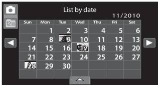 NIKON COOLPIX S80 - Selecting a Date in List by Date Mode - 2