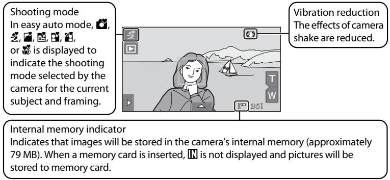 NIKON COOLPIX S80 - Indicators Displayed in (Easy Auto) Mode - 1