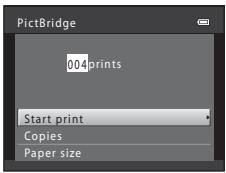 PictBridge 004 prints Start print Copies Paper size
