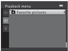 Playback menu Favorite pictures