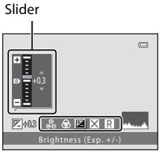 Slider +0.3 Brightness (Exp. +/-)