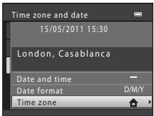 Time zone and date 15/05/2011 15:30 London, Casablanca Date and time Date format D/M/Y Time zone