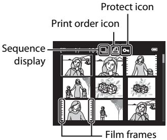 Protect icon Print order icon Sequence display Film frames