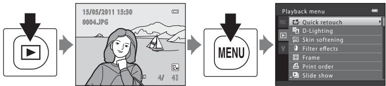 NIKON COOLPIX S9100 - Displaying the Playback Menu - 1
