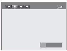 Screenshot of a legacy software interface window with playback controls and a progress bar at the bottom right.