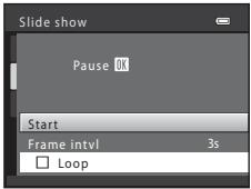 Slide show Pause 0X Start Frame intvl 3s Loop