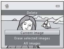 Delete Current image Erase selected images All images