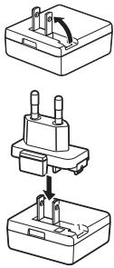 Diagram showing three-step assembly of a component with arrows indicating rotation and fastening steps