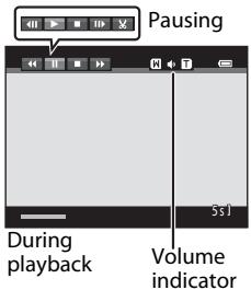 Pausing During playback Volume indicator