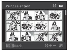 Print selection 10 MENU Back