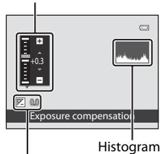 NIKON COOLPIX P510 - Press the multi selector  or  to select a compensation value. - 1