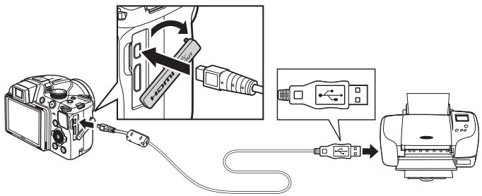 NIKON COOLPIX P510 - Connect the camera to the printer using the included USB cable. - 1