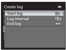 NIKON COOLPIX P510 - Use the multi selector to select Start log, and press the OK button. - 1
