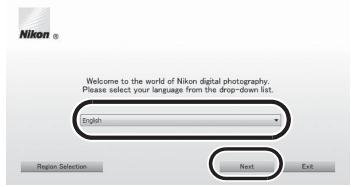 NIKON COOLPIX P510 - Select a language in the language selection dialog to open the installation window. - 1
