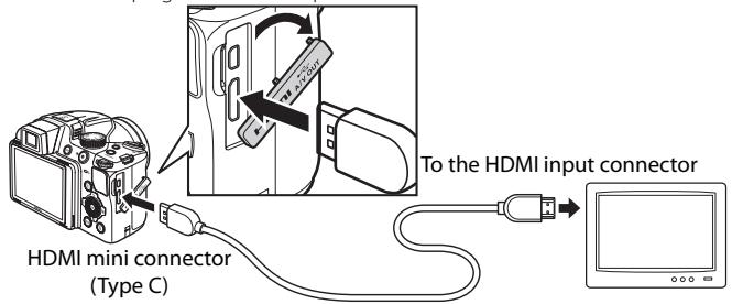 NIKON COOLPIX P510 - When connecting using a commercially available HDMI cable - 1