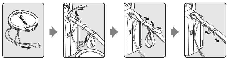 NIKON COOLPIX P510 - Attaching the Camera Strap and Lens Cap - 1