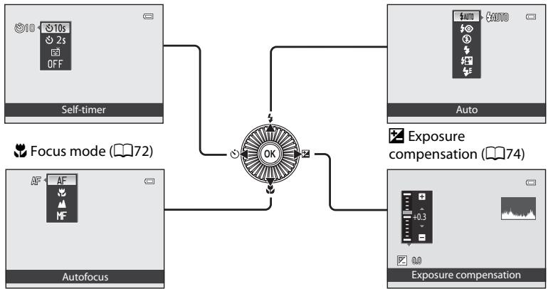 NIKON COOLPIX P510 - Features That Can Be Set Using the Multi Selector - 2