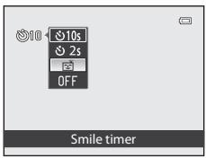 NIKON COOLPIX P510 - Use the multi selector to choose (Smile timer), and press the button. - 1