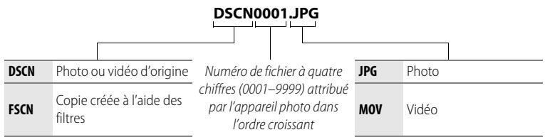NIKON COOLPIX S01 - Noms des fichiers et des dossiers - 1