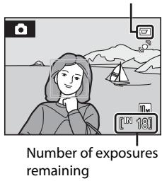 NIKON COOLPIX S225 - Check the battery level and the number of exposures remaining. - 1