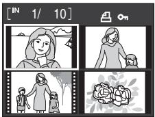NIKON COOLPIX S225 - Viewing Multiple Pictures: Thumbnail Playback - 1