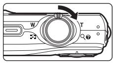 NIKON COOLPIX S225 - Rotate the zoom control to T(Q) in full-frame playback mode to zoom in on the image. - 1