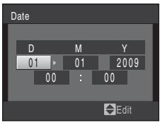 NIKON COOLPIX S225 - Edit the date and time. - 1