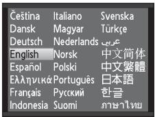 NIKON COOLPIX S225 - Use the multi selector to choose the desired language and press the OK button. - 2