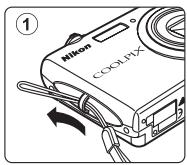 NIKON COOLPIX S225 - Attaching the Camera Strap - 1