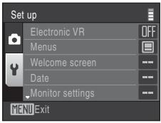 NIKON COOLPIX S225 - Displaying the Setup Menu - 4