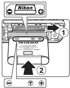NIKON COOLPIX S225 - Inserting the Battery - 2