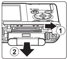 NIKON COOLPIX S225 - Removing the Battery - 1
