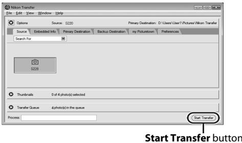 NIKON COOLPIX S225 - Transfer pictures when Nikon Transfer has finished loading. - 1