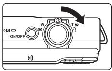 NIKON COOLPIX S6500 - Tournez la commande de zoom sur la position T (Q) en mode de visualisation plein écran (☐ 30) pour effectuer un zoom sur l'image. - 1